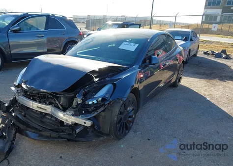 2023 Tesla Model 3 Performance Dual Motor All-Wheel Drive from USA, damaged, VIN 5YJ3E1EC6PF637395